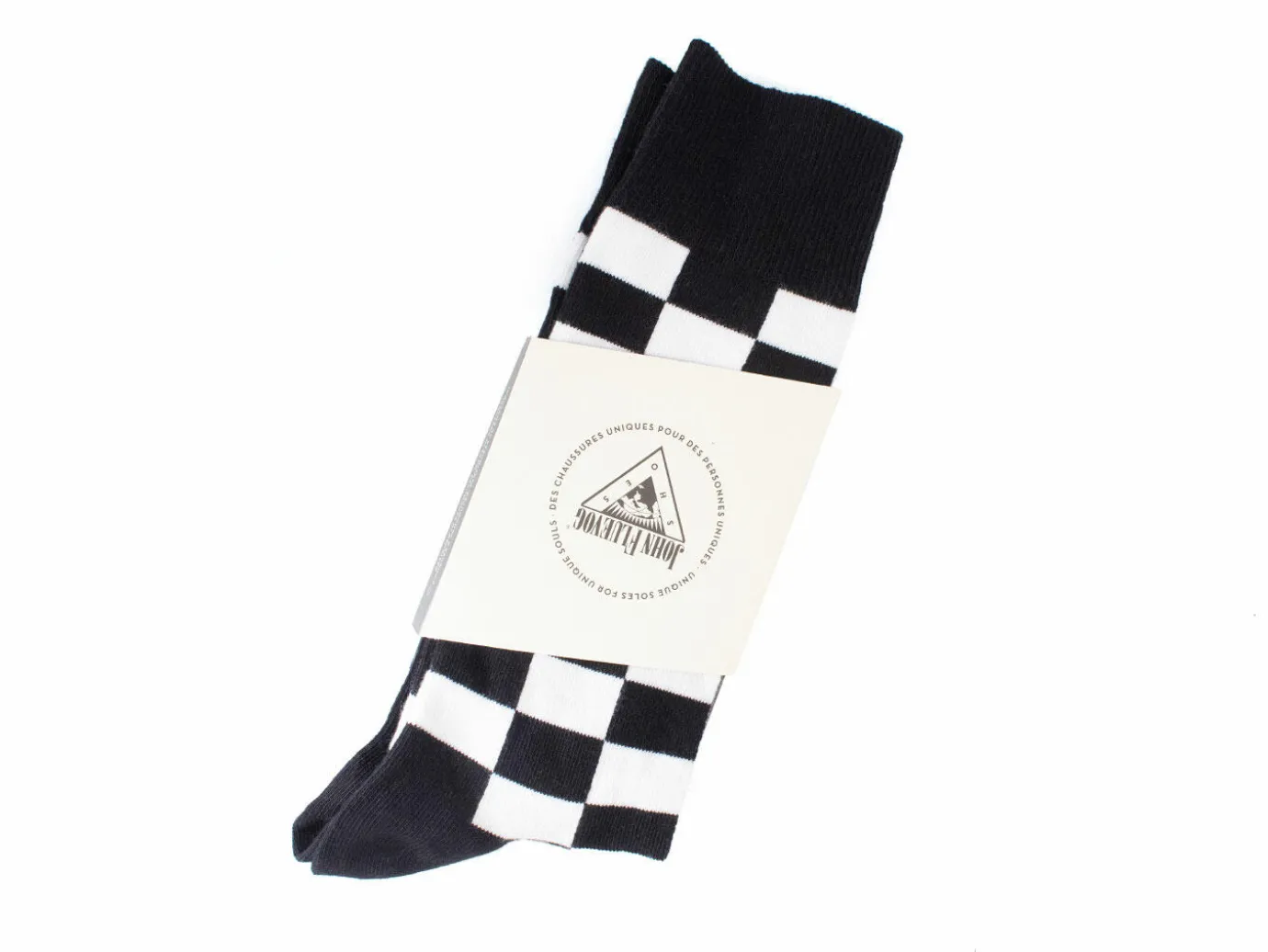 Fluevog Shoes Diego Vog Socks | Checkered Sock Black/White Best Sale