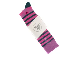 Fluevog Shoes Domino Vog Socks | Striped And Checkered Sock Pink/Blue Best