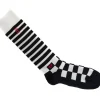 Fluevog Shoes Domino Vog Socks | Striped And Checkered Sock Black/White Store