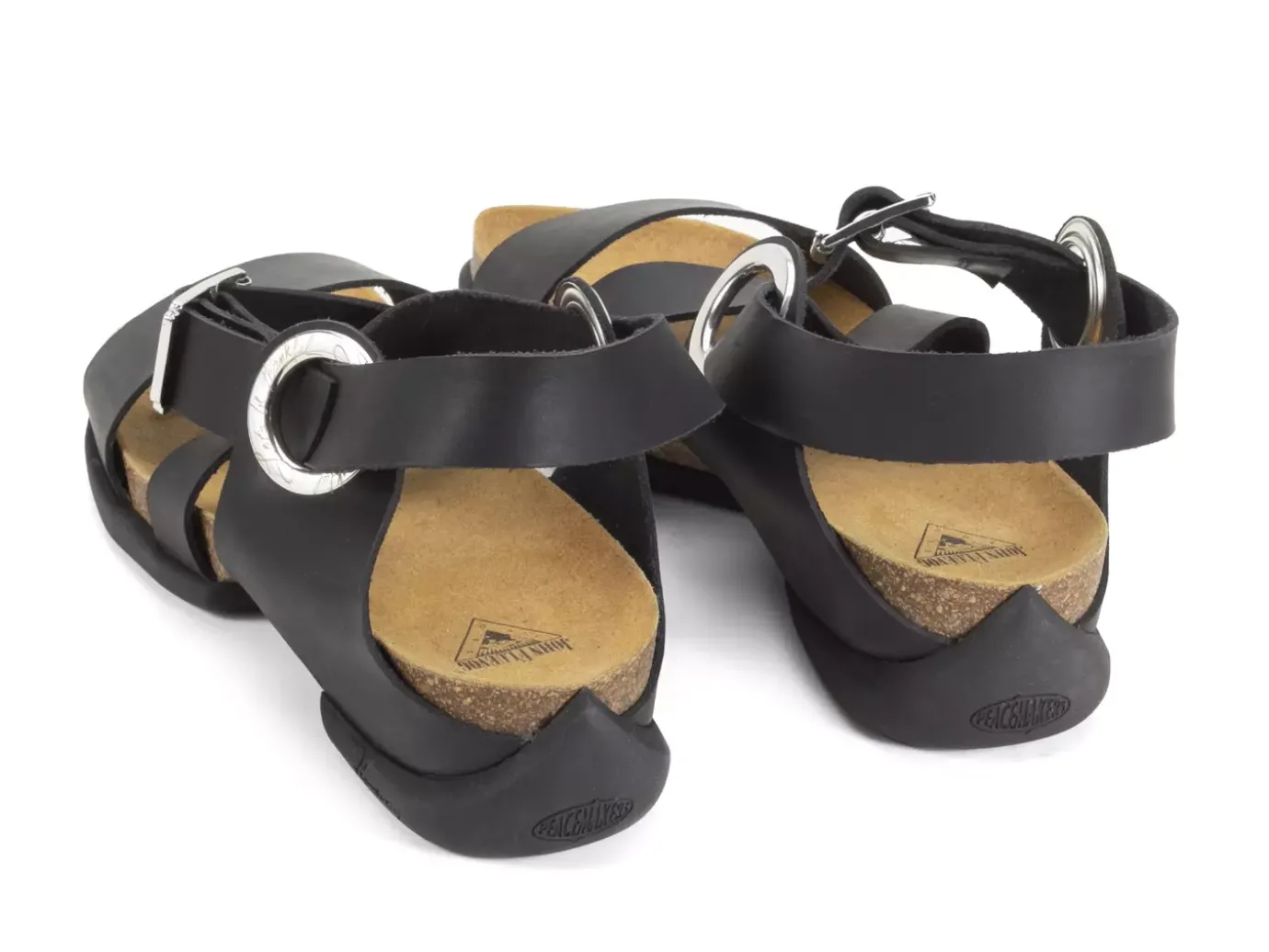 Fluevog Shoes Earley | Leather Strap Sandal Black Sale