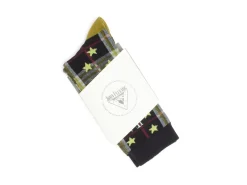 Fluevog Shoes Ebi Vog Socks | Plaid And Stars Sock Black Fashion