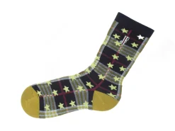 Fluevog Shoes Ebi Vog Socks | Plaid And Stars Sock Black Best