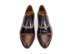 Fluevog Shoes Edda | Modern Brogue Shoe Black/Brown Outlet
