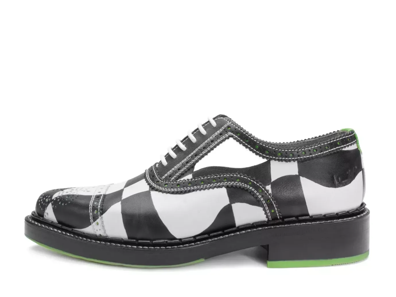Fluevog Shoes Edda | Modern Brogue Shoe Black/White Online