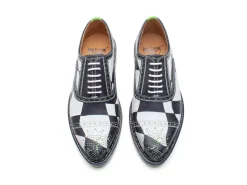 Fluevog Shoes Edda | Modern Brogue Shoe Black/White Online