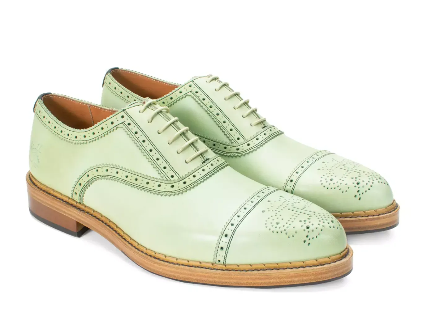 Fluevog Shoes Edda | Modern Brogue Shoe Green Outlet