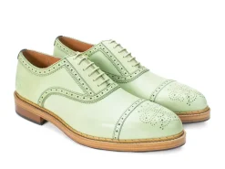 Fluevog Shoes Edda | Modern Brogue Shoe Green Sale