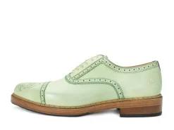 Fluevog Shoes Edda | Modern Brogue Shoe Green Sale
