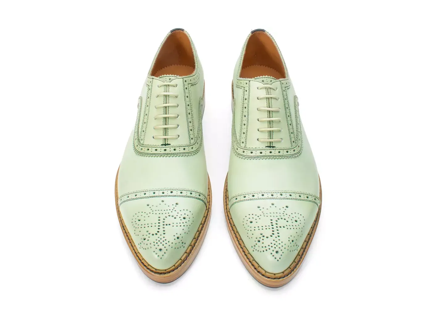 Fluevog Shoes Edda | Modern Brogue Shoe Green Sale