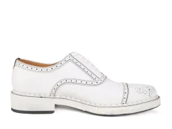 Fluevog Shoes Edda | Modern Brogue Shoe White Clearance