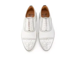 Fluevog Shoes Edda | Modern Brogue Shoe White Clearance