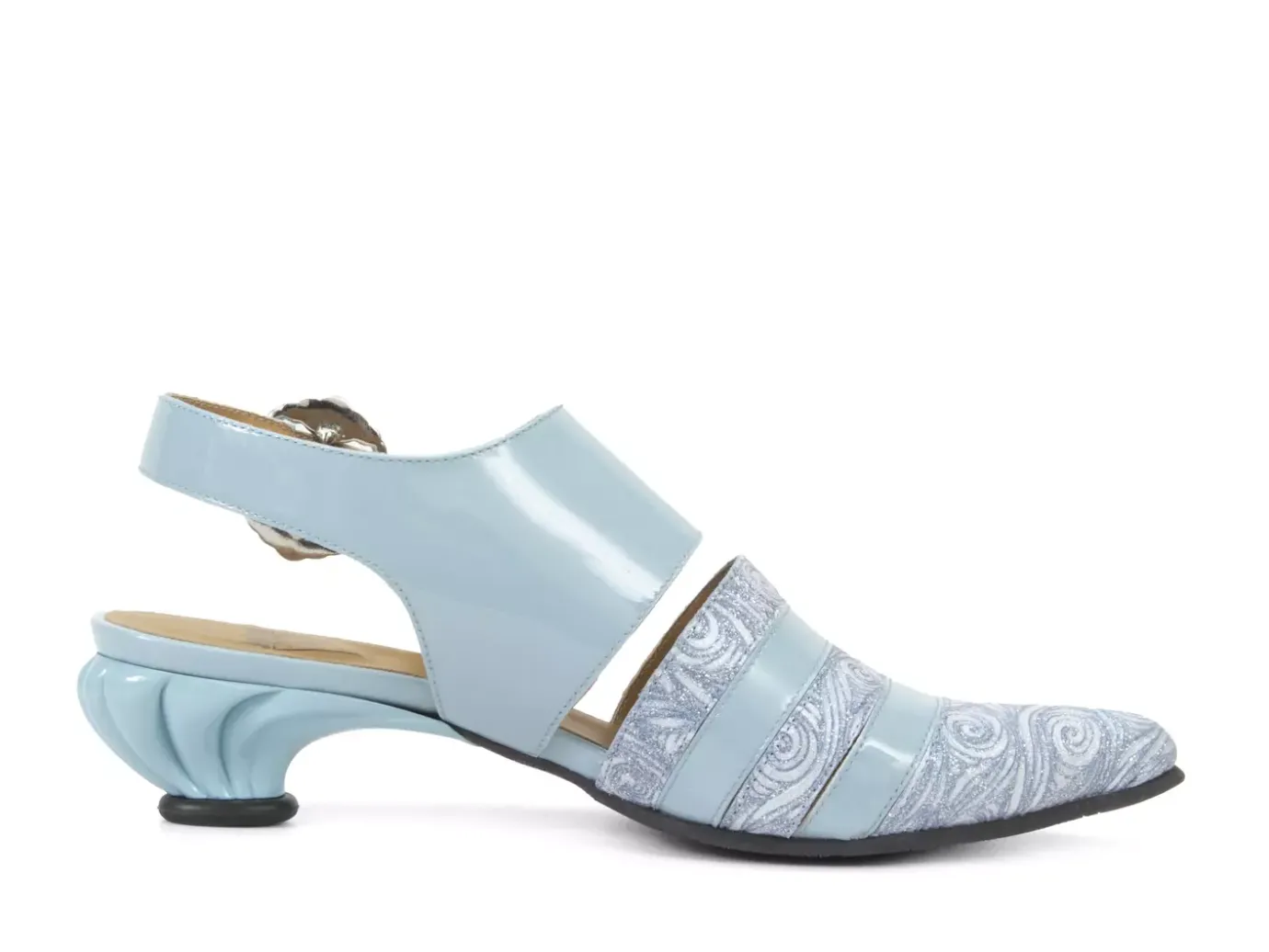 Fluevog Shoes Ellychnia | Strappy Slingback Heel Blue Best Sale