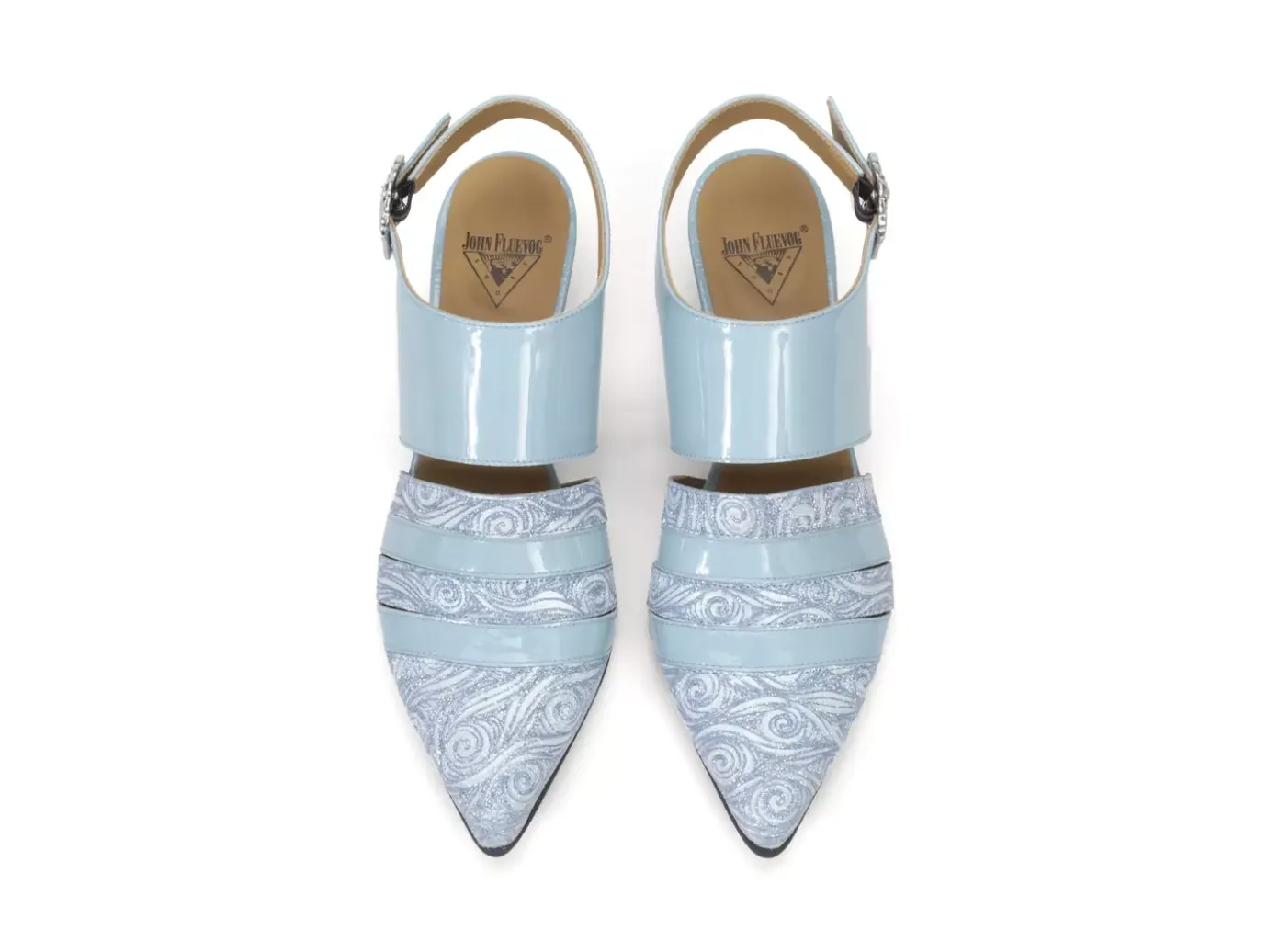 Fluevog Shoes Ellychnia | Strappy Slingback Heel Blue Best Sale