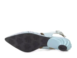 Fluevog Shoes Ellychnia | Strappy Slingback Heel Blue Best Sale