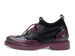 Fluevog Shoes Felix | Wingtip Brogue With Neoprene Black/Purple Discount