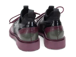 Fluevog Shoes Felix | Wingtip Brogue With Neoprene Black/Purple Discount