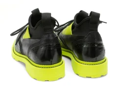 Fluevog Shoes Felix | Wingtip Brogue With Neoprene Black/Lime Discount