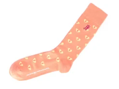 Fluevog Shoes Fine Vog Socks | Sock With Hearts Peach Fashion
