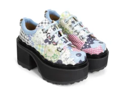 Fluevog Shoes Fizzy | Flowery Platform Shoe Patchwork New