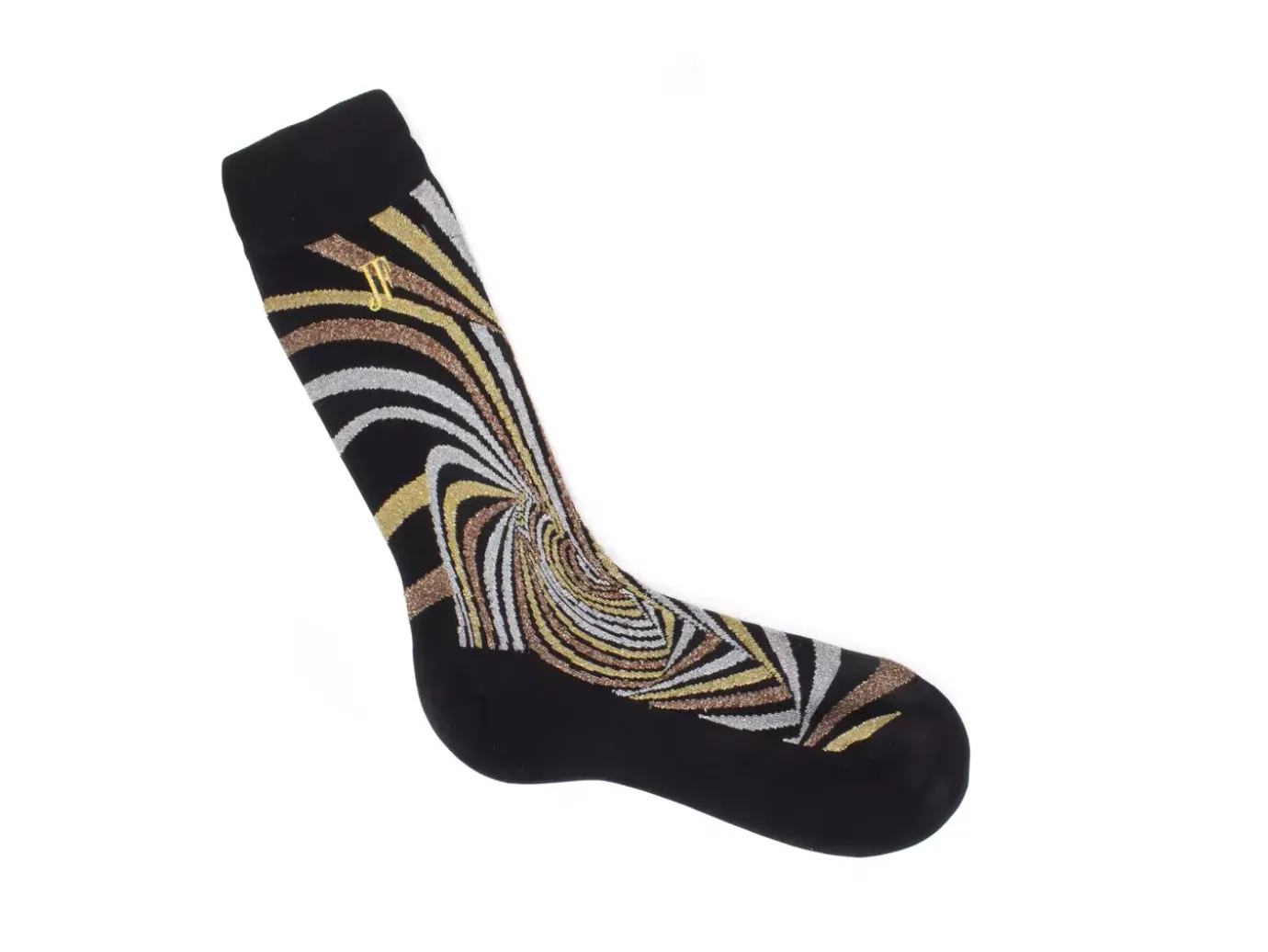 Fluevog Shoes Ford Vog Socks | Optical Illusion Sock Black/Metallic Online