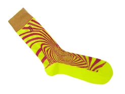 Fluevog Shoes Ford Vog Socks | Optical Illusion Sock Yellow/Orange Fashion