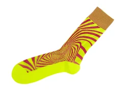 Fluevog Shoes Ford Vog Socks | Optical Illusion Sock Yellow/Orange Fashion