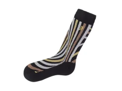 Fluevog Shoes Ford Vog Socks | Optical Illusion Sock Black/Metallic Fashion