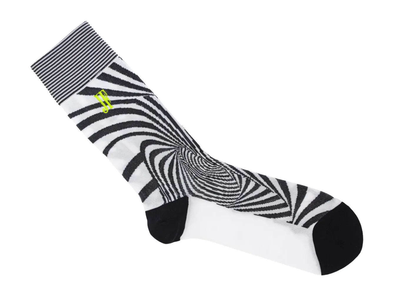 Fluevog Shoes Ford Vog Socks | Optical Illusion Sock Black/White Cheap