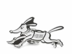 Fluevog Shoes Freddy The Fluedog Pin | Enamel Pin Silver/White Hot