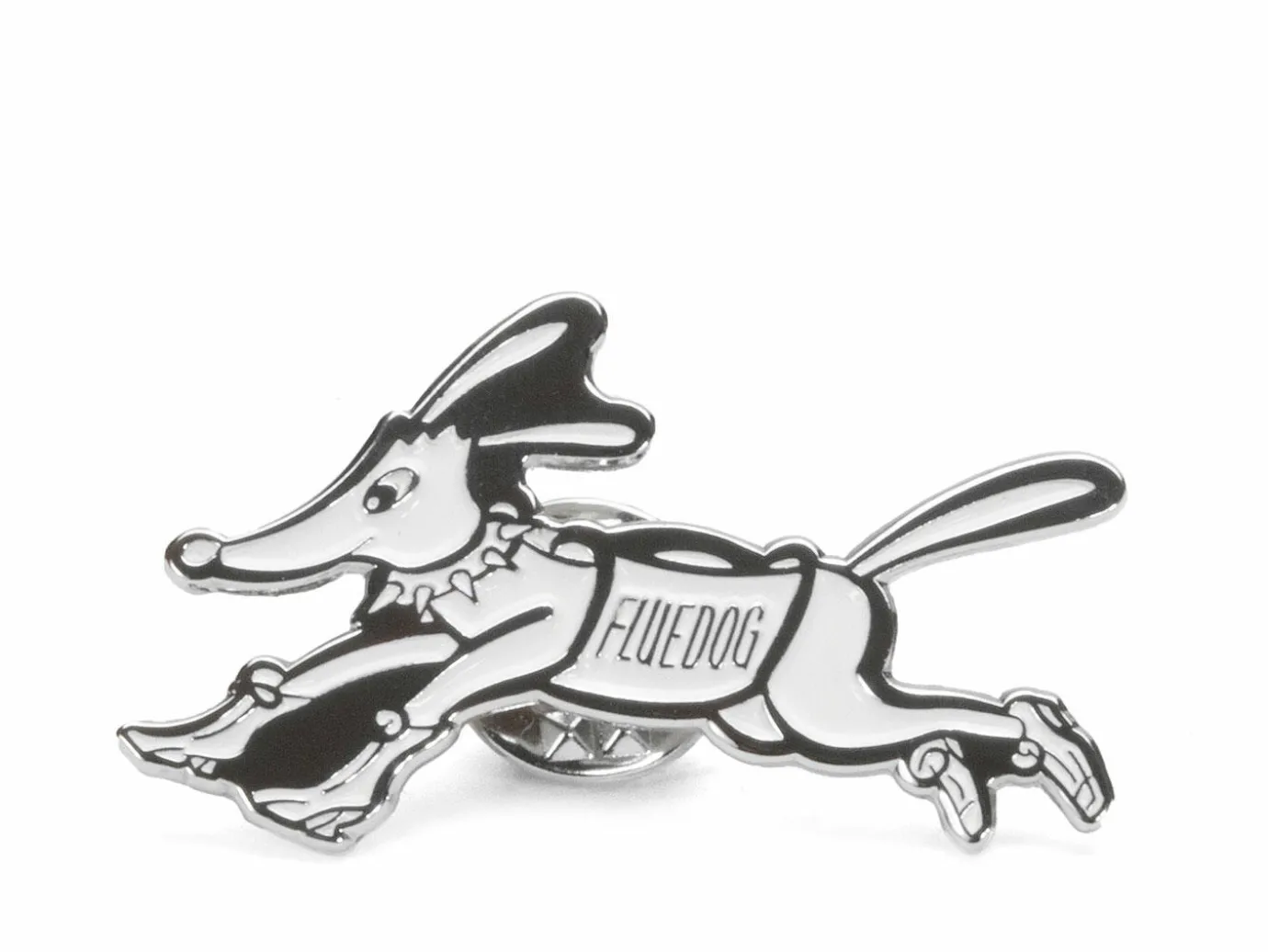 Fluevog Shoes Freddy The Fluedog Pin | Enamel Pin Silver/White Hot