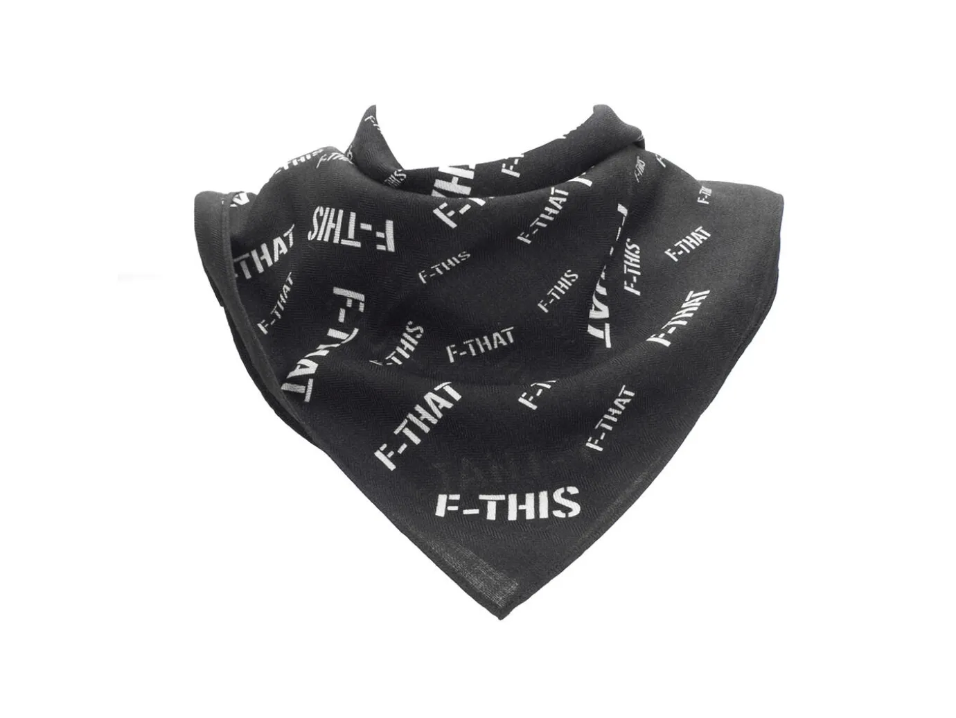 Fluevog Shoes F-This Bandana Scarf | Wool And Silk Headscarf Black/White Online