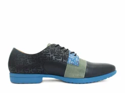 Fluevog Shoes Fuller | Colourblock Lace-Up Shoe Blue/Green/Black Cheap