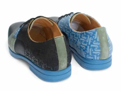Fluevog Shoes Fuller | Colourblock Lace-Up Shoe Blue/Green/Black Cheap