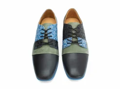 Fluevog Shoes Fuller | Colourblock Lace-Up Shoe Blue/Green/Black Cheap