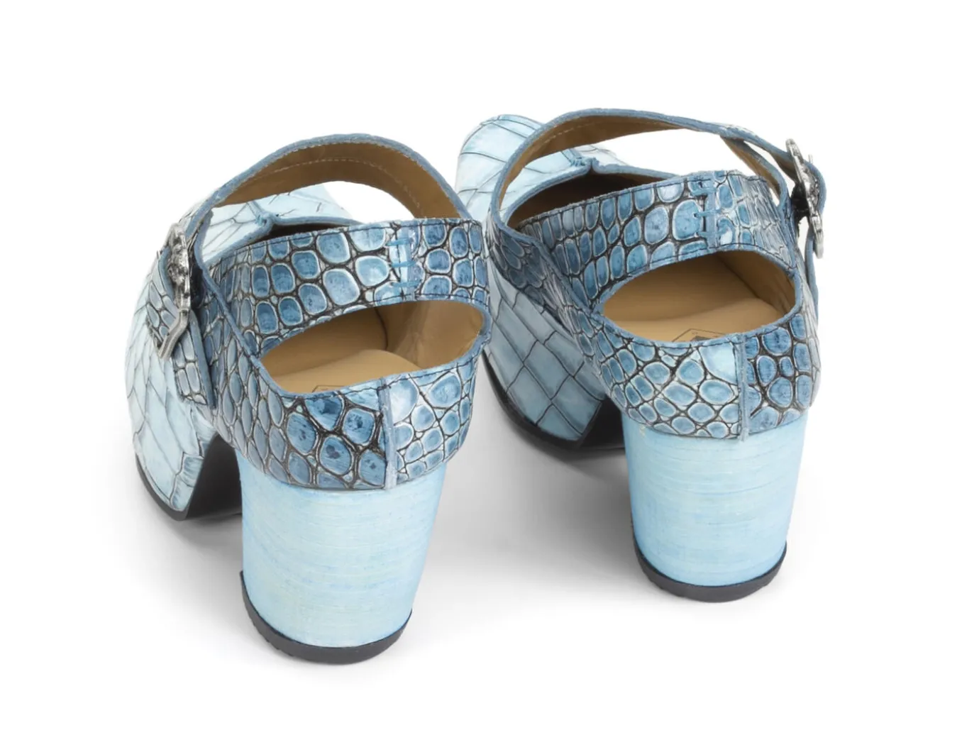 Fluevog Shoes Generator | Platform Slingback Heel Blue Croc Sale