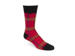 Fluevog Shoes Hazel Vog Socks | Knit Plaid Sock Red Cheap
