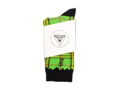 Fluevog Shoes Hazel Vog Socks | Knit Plaid Sock Green Hot