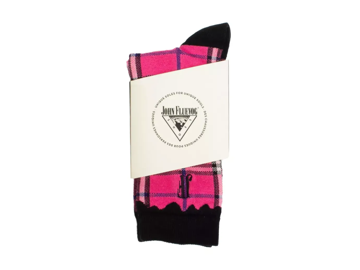 Fluevog Shoes Hazel Vog Socks | Knit Plaid Sock Pink Cheap