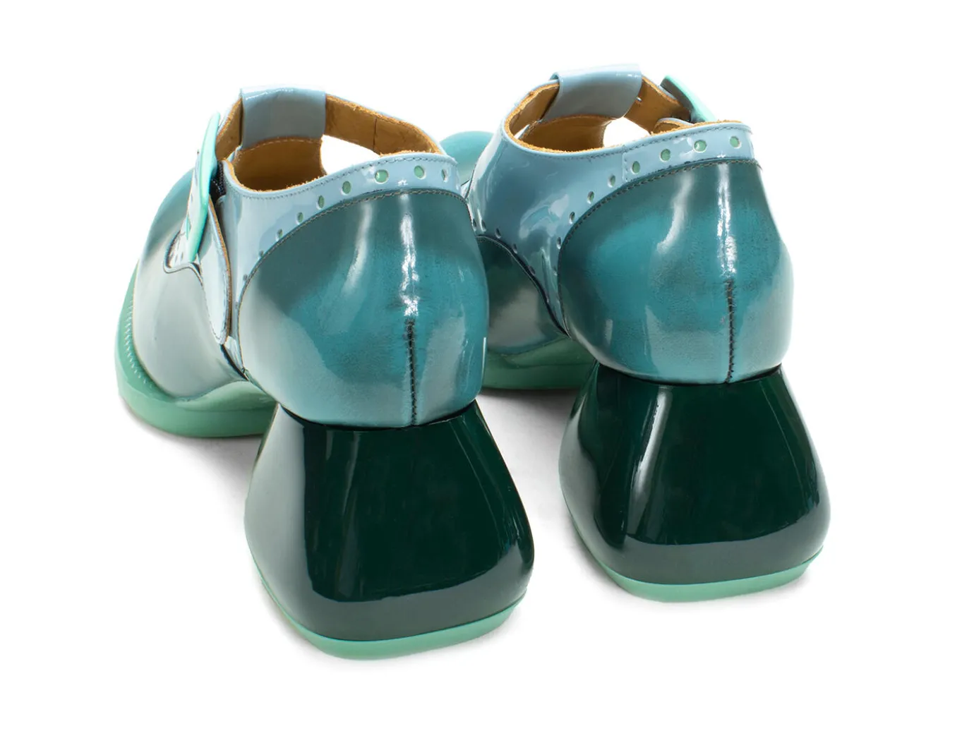 Fluevog Shoes Hockney | T-Strap Leather Shoes Turquoise Sale
