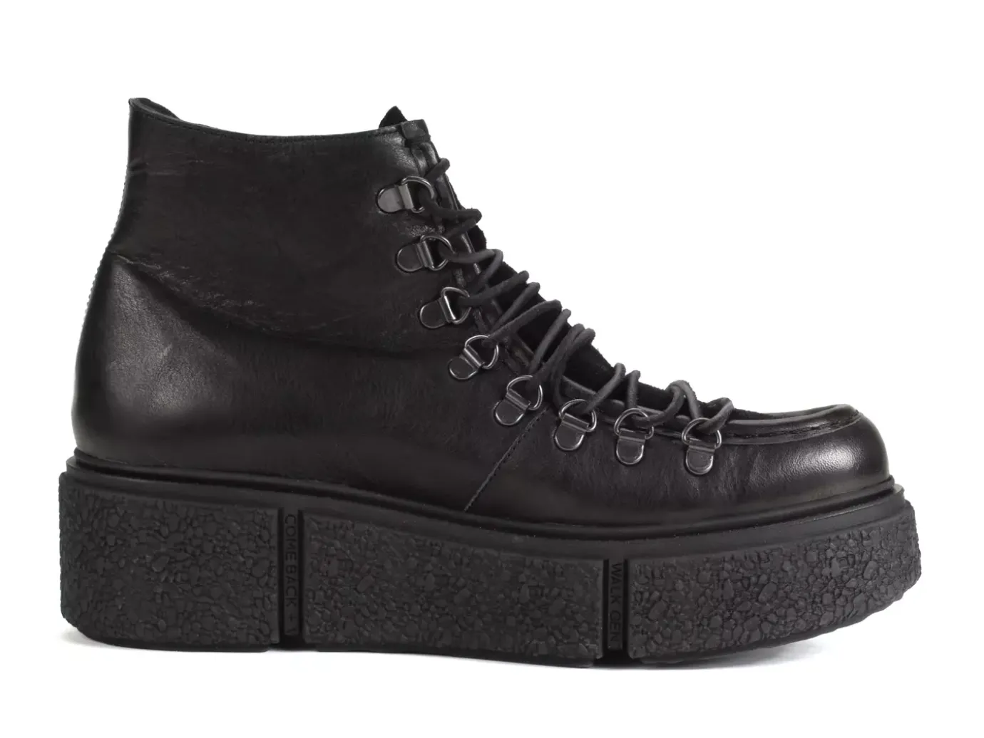 Fluevog Shoes Hooke | Lace-Up Platform Hiker Boot Black Flash Sale