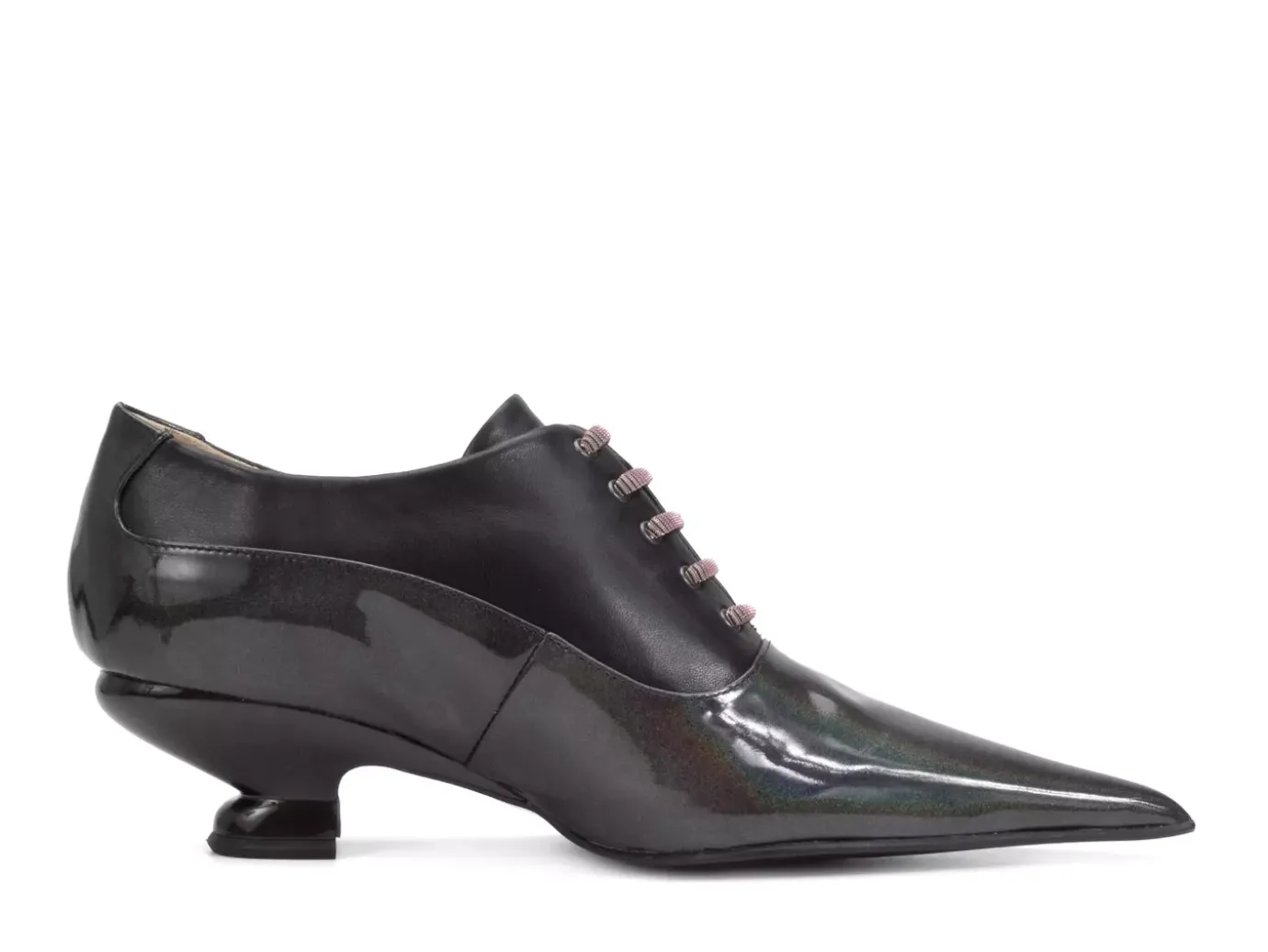 Fluevog Shoes Jenne | Elegant Lace-Up Heel Black Metallic Online