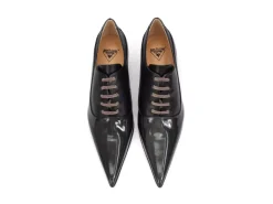 Fluevog Shoes Jenne | Elegant Lace-Up Heel Black Metallic Online