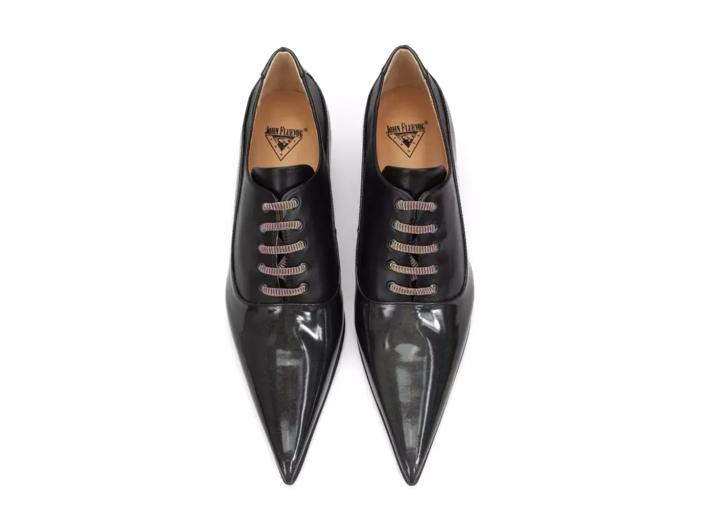 Fluevog Shoes Jenne | Elegant Lace-Up Heel Black Metallic Online