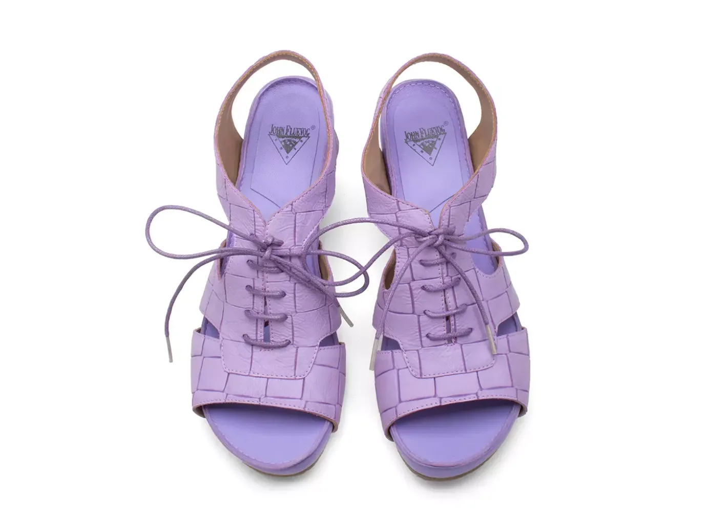 Fluevog Shoes Joni | Lace-Up Slingback Sandal Purple Weave Cheap
