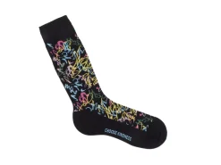 Fluevog Shoes Juniper Vog Socks | Abstract Knit Sock Black/Multi Discount