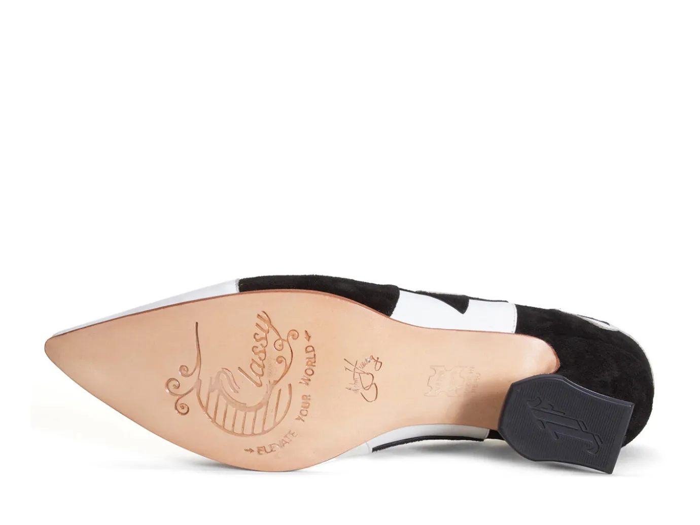 Fluevog Shoes Kaija | Loafer Heel With Hearts Black/Bone Best Sale