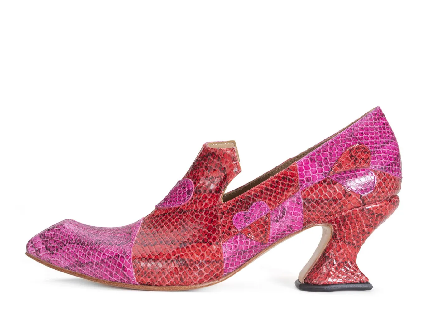 Fluevog Shoes Kaija | Loafer Heel With Hearts Pink/Red Best