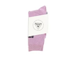 Fluevog Shoes Kermit Vog Socks | Solid-Coloured Lurex Sock Pink/Black Clearance