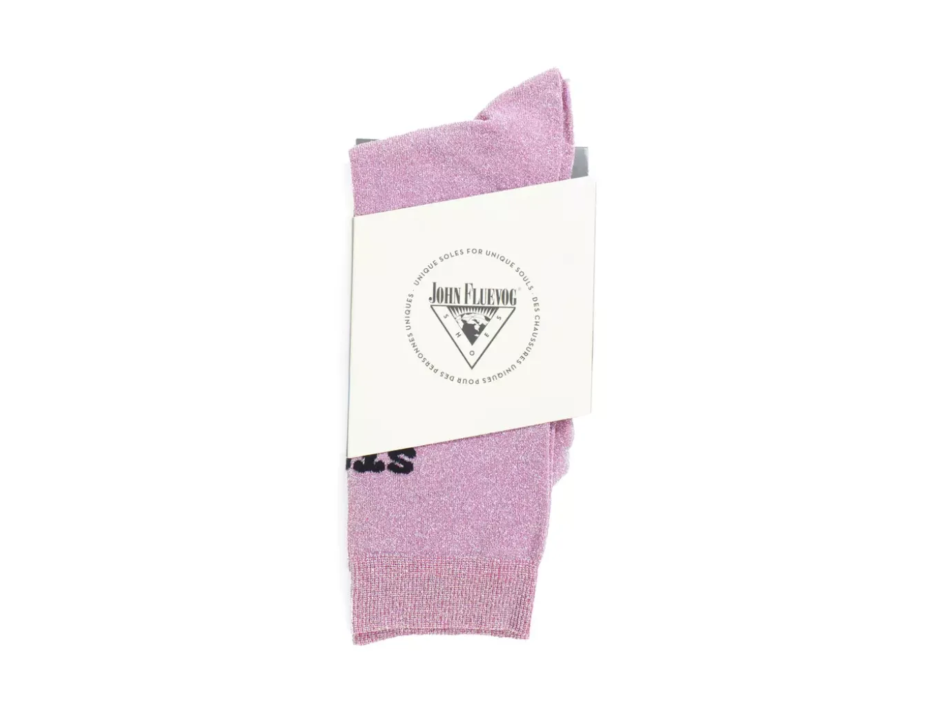 Fluevog Shoes Kermit Vog Socks | Solid-Coloured Lurex Sock Pink/Black Clearance