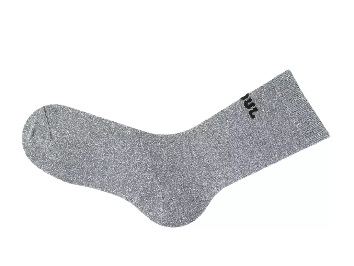 Fluevog Shoes Kermit Vog Socks | Solid-Coloured Lurex Sock Silver/Black Best